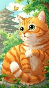 خلفيات رقمية لقطة برتقالية بأسلوب مانغا