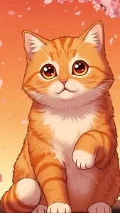 خلفيات رقمية لقطة برتقالية بأسلوب مانغا