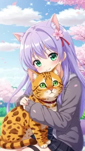 خلفيات شخصيات كرتونية مع قطط بنغالية