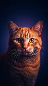 خلفيات قطة برتقالية بعيون ذهبية