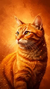 خلفيات قطة برتقالية بعيون ذهبية