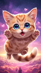 خلفيات قطط أنمي لطيفة للأطفال