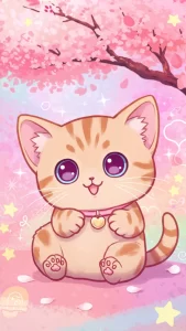 خلفيات قطط أنمي لطيفة للأطفال