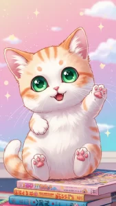 خلفيات قطط أنمي لطيفة للأطفال