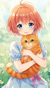 خلفيات قطط برتقالية أنمي