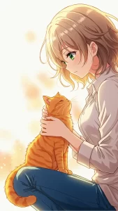 خلفيات قطط برتقالية أنمي