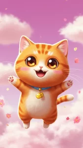 خلفيات قطط برتقالية أنمي