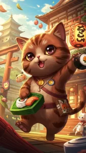 خلفيات قطط بنية أنمي