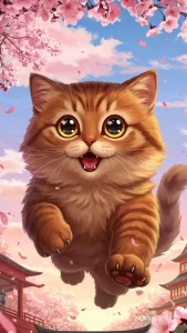 خلفيات قطط بنية أنمي