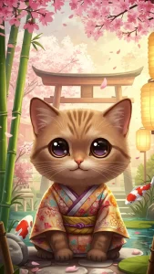 خلفيات قطط بنية كرتونية