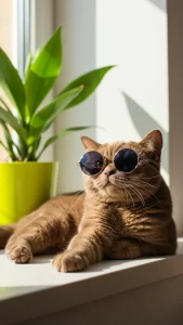 خلفيات قطط بنية مضحكة