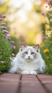 خلفيات قطط راغدول بيضاء أنيقة