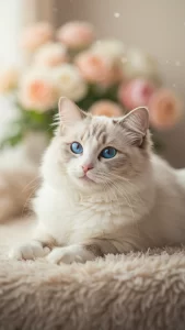 خلفيات قطط راغدول بيضاء أنيقة