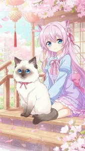 خلفيات قطط راغدول مع شخصيات أنمي