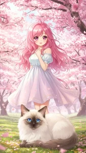 خلفيات قطط راغدول مع شخصيات أنمي