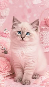 خلفيات قطط راغدول وردية