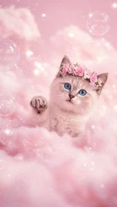 خلفيات قطط راغدول وردية