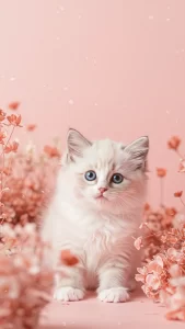 خلفيات قطط راغدول وردية