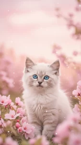 خلفيات قطط راغدول وردية