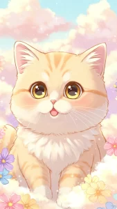 خلفيات قطط كرتونية بلون كريمي