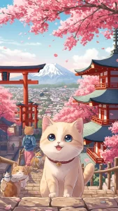 خلفيات قطط كرتونية بلون كريمي