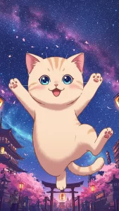 خلفيات قطط كرتونية بلون كريمي