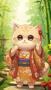 خلفيات قطط كرتونية بلون كريمي