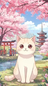 خلفيات قطط كرتونية بلون كريمي