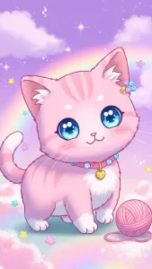 خلفيات قطط كرتونية بناتية