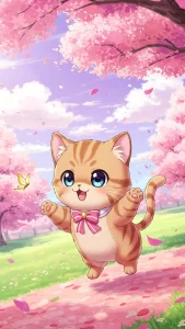 خلفيات قطط كرتونية بناتية