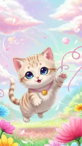 خلفيات قطط كرتونية بناتية