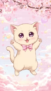 خلفيات قطط كرتونية بناتية