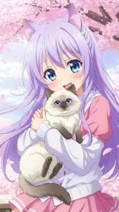 خلفيات قطط كرتونية بنات أنمي