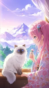 خلفيات قطط كرتونية ناعمة للبنات