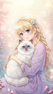 خلفيات قطط كرتونية ناعمة للبنات