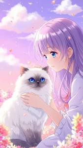 خلفيات قطط كرتونية ناعمة للبنات