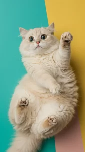 خلفيات قطط كريمية في أوضاع طريفة