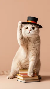 خلفيات قطط كريمية في أوضاع طريفة