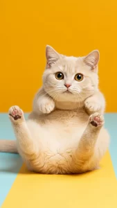 خلفيات قطط كريمية في أوضاع مضحكة