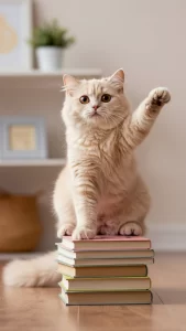 خلفيات قطط كريمية في أوضاع مضحكة