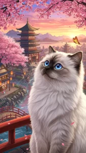 خلفيات قطط هملايا أنمي كيوت