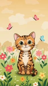 خلفيات كرتون قطط البنغال للبنات