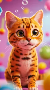 خلفيات كرتون قطط البنغال للبنات