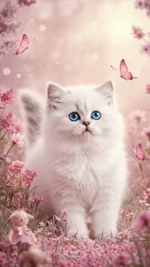 خلفيات وردية وناعمة لقطط شيرازي