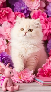 خلفيات وردية وناعمة لقطط شيرازي