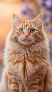 خلفية قطة برتقالية بلون مشمشي