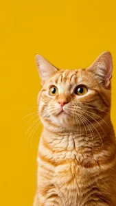 قطة مضحكة لقط برتقالي يعبّر بوجهه