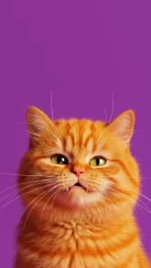 قطة مضحكة لقط برتقالي يعبّر بوجهه