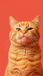 قطة مضحكة لقط برتقالي يعبّر بوجهه