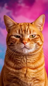 قطط برتقالية بوجه غاضب طريف